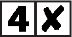 numbered box 4 with cross