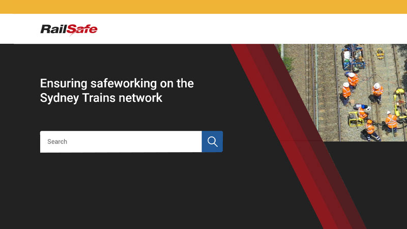 screen of the new railsafe design