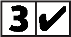 numbered box 3 with tick