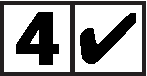 numbered box 4 with tick