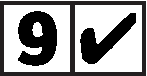 numbered box 9 with tick